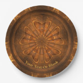 Holzschnitzen Pappteller (Vorderseite)