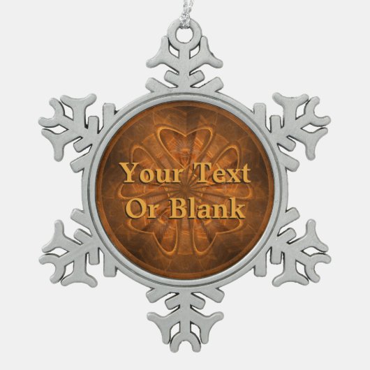 Holzschnitzen Schneeflocken Zinn-Ornament (Vorderseite)