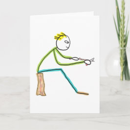 Holzschnitzender Stickman Karte