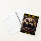 Holzschnitzerei aus Elche im Wald Notizblock (Innenseite)