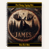 Holzschnitzerei aus Elche im Wald Notizblock (Vorderseite)