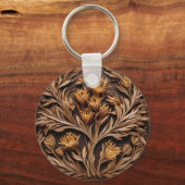 Holzschnitzerei, australische Kangaroo-Blume Schlüsselanhänger (Rückseite)