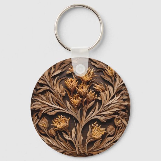 Holzschnitzerei, australische Kangaroo-Blume Schlüsselanhänger (Rückseite)