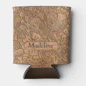 Holzschnitzereien Blumenmuster Personalisiert Dosenkühler (Vorderseite)