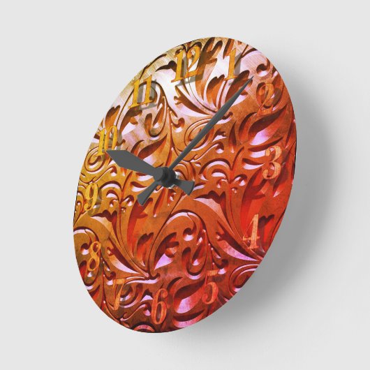 Holzschnitzereien wirken elegant abstrakt runde wanduhr (Winkel)