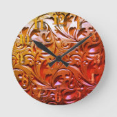 Holzschnitzereien wirken elegant abstrakt runde wanduhr (Vorderseite)