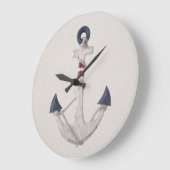 Holzschraubenanker mit neutralem Hintergrund Große Wanduhr (Winkel)