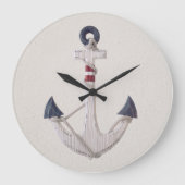 Holzschraubenanker mit neutralem Hintergrund Große Wanduhr (Vorderseite)