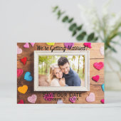 Holzschreibrahmen - 3x5 Rett unseres Datums Einladung (Stehend Vorderseite)