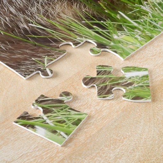 Holzschuh (Erdhuhn) mit Blume Puzzle (Seite)