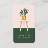 Holzschuh und gepolsterte Pflanze Zuhause Staging Visitenkarte (Vorderseite)