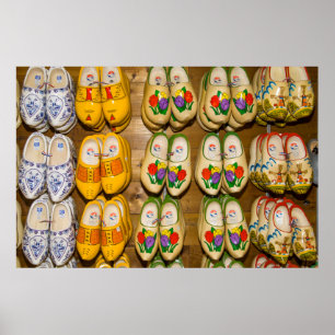 Holzschuhe, niederländischer Dorfladen, Noordhuize Poster