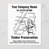 Holzschutz Cartoon-Design Flyer (Vorne)