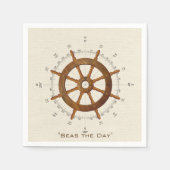 Holzseegelhelm und -kompass serviette (Vorderseite)