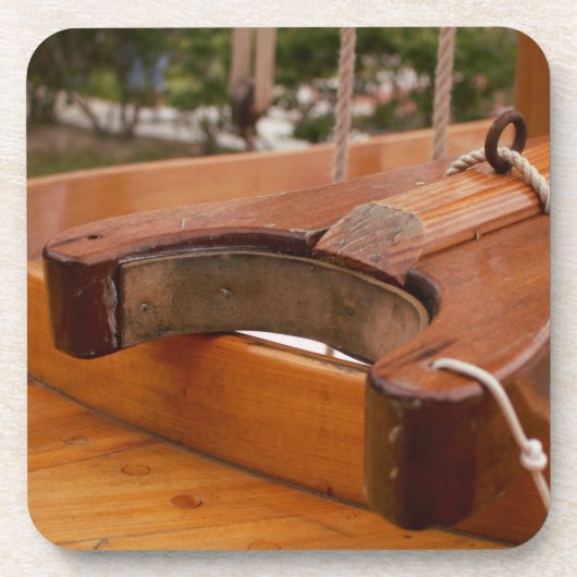Holzsegler Boom w Yoke Getränkeuntersetzer (Vorderseite)