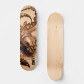 Holzskorpion in minimalistischem Design Skateboard (Vorderseite)