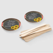 Holzsonnenblumenkhalle Hochzeitsprogramm Handfan Fächer (Non-assembled)