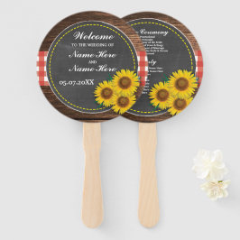 Holzsonnenblumenkhalle Hochzeitsprogramm Handfan Fächer
