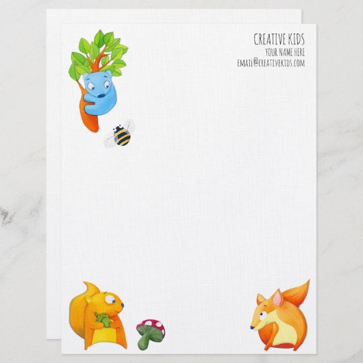 Holzspass - individuell anpassbarer Brieftopf Briefbogen (Vorne/Hinten)