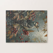 Holzspecht und Rote Beeren Puzzle (Horizontal)