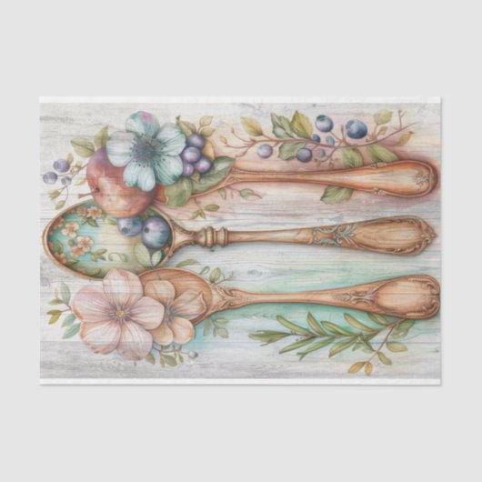 HOLZSPOONEN - FLIESENDEKOUPATION SEIDENPAPIER (Vorderseite)