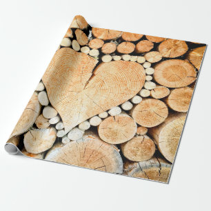 Holzstämme aus Hörnchenholz Geschenkpapier