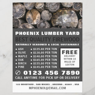 Holzstapel, Holz/Holzgartenwerbung Flyer