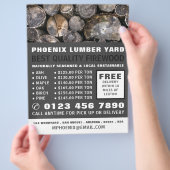 Holzstapel, Holz/Holzgartenwerbung Flyer (Hand)