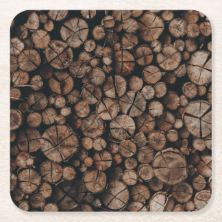 Holzstapel Rechteckiger Pappuntersetzer