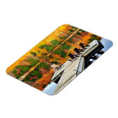 Holzsteg auf Herbstsee Magnet (Linke Seite)