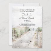 Holzsteg bis Strandhochzeit Save the Date Einladung (Vorderseite)