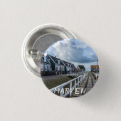 Holzsteg in Marken, Niederlande Button (Vorne & Hinten)