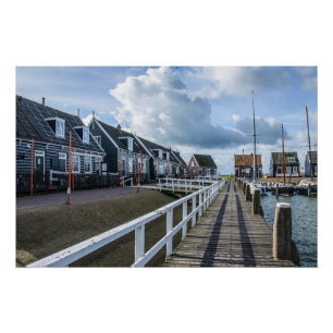 Holzsteg in Marken, Niederlande Poster