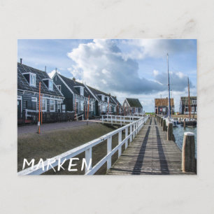 Holzsteg in Marken, Niederlande Postkarte