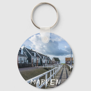 Holzsteg in Marken, Niederlande Schlüsselanhänger