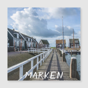 Holzsteg in Marken, niederländisches Magnet