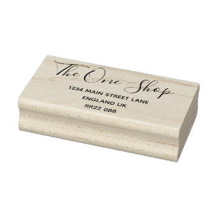 Holzstempel für Kunst - Firmenname und Adresse Gummistempel