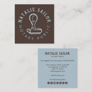 Holzstempel-Logo Notar CUSTOM Social Icon Quadratische Visitenkarte