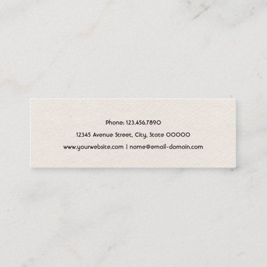 Holzstil Mini Visitenkarte (Rückseite)