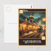 Holzstock, Illinois | VINTAG Postkarte (Vorne/Hinten)