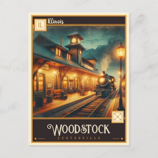 Holzstock, Illinois | VINTAG Postkarte (Vorderseite)