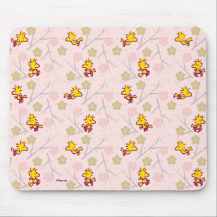 Holzstock-Pink-Kirschblossom-Muster Mousepad