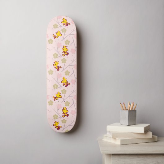 Holzstock-Pink-Kirschblossom-Muster Skateboard (Wandkunst)
