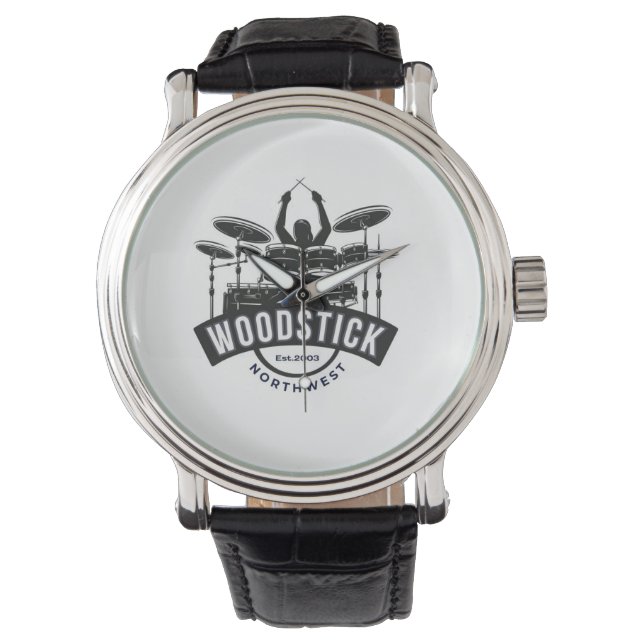 Holzstock-Uhr Armbanduhr (Vorderseite)