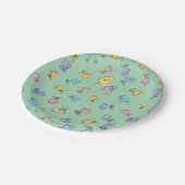 Holzstock Zucker Pop Kunstmuster Pappteller (Schrägansicht)