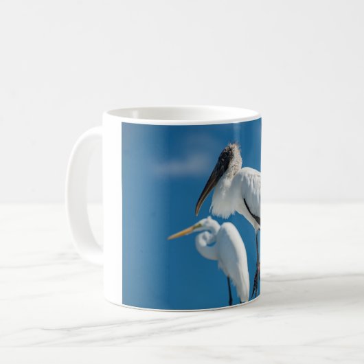 Holzstorch Kaffeetasse (Vorderseite Links)