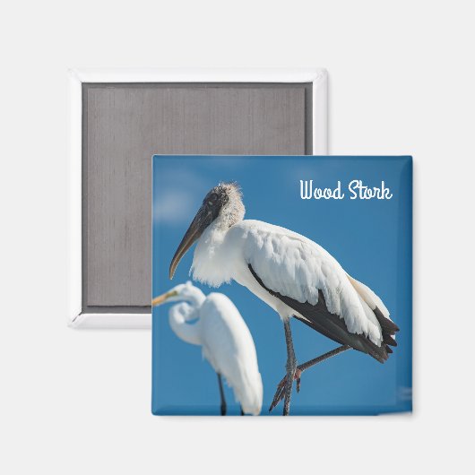 Holzstorch Magnet (Vorderseite/Rückseite)
