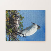 Holzstorch mit Nistbabys Puzzle (Horizontal)