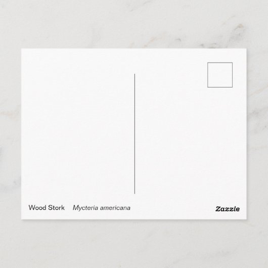 Holzstorch Postkarte (Rückseite)