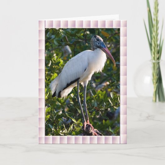 Holzstorchkarte Karte (Vorderseite)